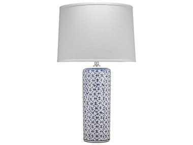 Jamie Young Vivian Blue Linen White Cone Buffet Lamp JYCBL916TL1