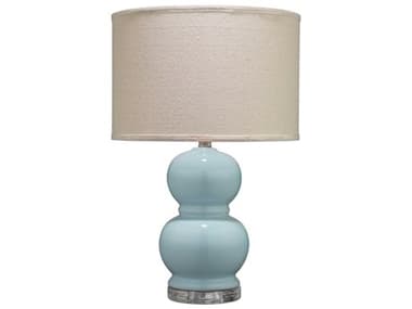 Jamie Young Bubble Light Blue Pebble Linen Drum Table Lamp JYCBLBUBSB255MD