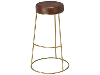 Jamie Young Henry Matte Brown Leather Bar Stool JYCLS20HENBSBR