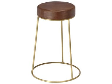 Jamie Young Henry Matte Brown Leather Counter Stool JYCLS20HENCSBR