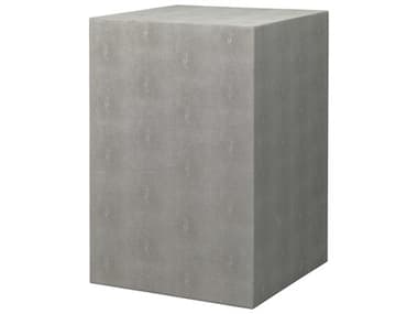 Jamie Young Structure Square Faux Leather Grey End Table JYCLS20STRUSQGR