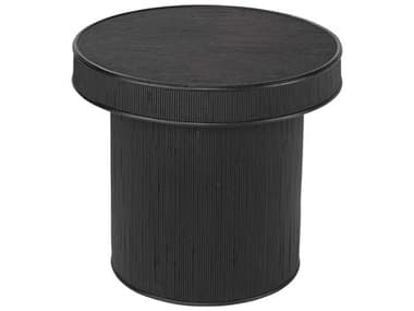 Jamie Young Taylor Round Bamboo Black End Table JYCLS20TAYLSTBK