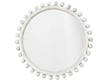 Jamie Young Brighton White Washed Round Wall Mirror JYCLS6BRIGWHITE