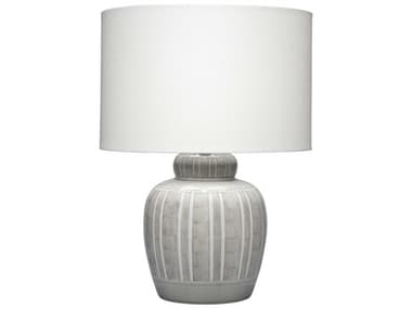 Jamie Young Arthur Light Grey White Cream Linen Table Lamp JYCLS9ARTHURGR