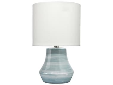 Jamie Young Cottage Blue Linen White Drum Table Lamp JYCLS9COTTAGEBL