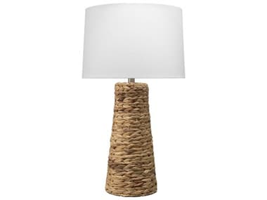 Jamie Young Haven Natural Linen White Cone Brown Buffet Lamp JYCLS9HAVENNAT