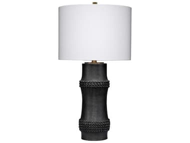 Jamie Young Rail Antique Black White Linen Buffet Lamp JYCLS9RAILBLACK