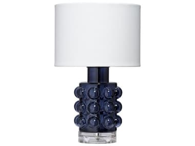 Jamie Young Seltzer Blue Off White Linen Rolled Edge Table Lamp JYCLS9SELTZERBL