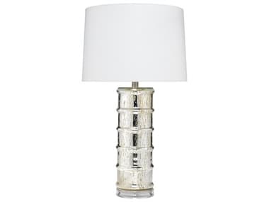 Jamie Young Irene Silver Off White Linen Tapered Buffet Lamp JYCLSIRENECL