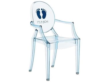 Kartell Outdoor Lou Lou Ghost Blue Transparent It's a boy Print Child's Chair KAO285577