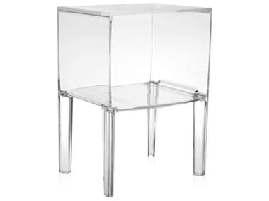 Kartell Outdoor Ghost Buster Transparent Crystal 15'' Wide Resin Rectangular End Table KAO3220B4