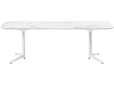 Kartell Outdoor Multiplo Xl White Marble / White 70''W x 35''D Rectangular Dining Table KAO4125MB