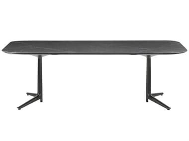 Kartell Outdoor Multiplo Xl Black Marble / Black 70''W x 35''D Rectangular Dining Table KAO4125MN