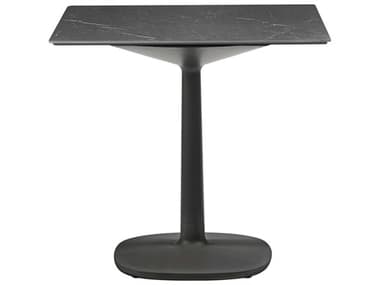 Kartell Outdoor Multiplo Black Marble / Black Die-Cast Aluminum 31''Wide Square Dining Table KAO4140MN
