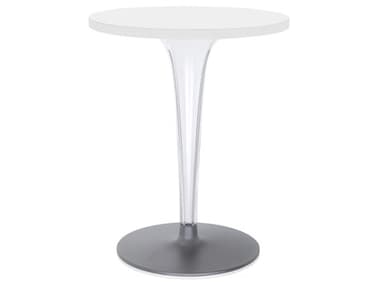 Kartell Outdoor Toptop Transparent White 23'' Wide Round Dining Table KAO420003