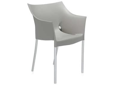 Kartell Outdoor Dr No Opaque Warm Grey Aluminum Resin Dining Arm Chair KAO48485L
