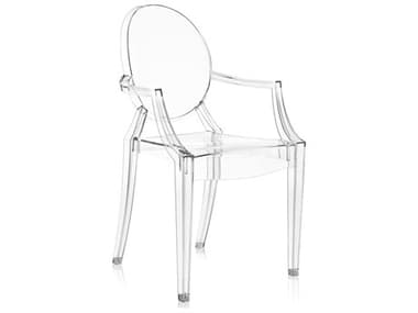 Kartell Outdoor Louis Ghost Crystal Resin Dining Arm Chair KAOG4853B4