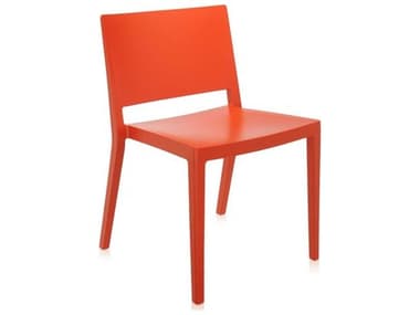 Kartell Outdoor Lizz Mat Orange Resin Dining Side Chair KAO486950