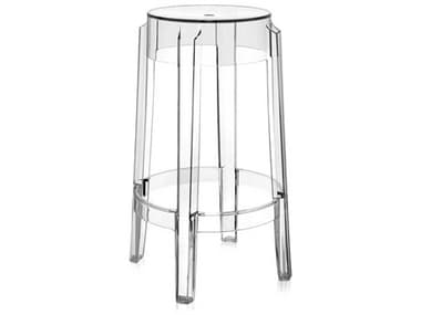 Kartell Outdoor Charles Ghost Transparent Crystal Resin Counter Stool KAO4898B4