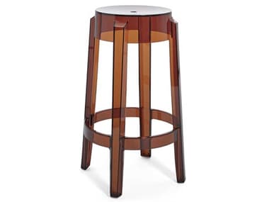 Kartell Outdoor Charles Ghost Amber Resin Counter Stool KAO4898Z2