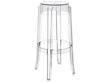 Kartell Outdoor Charles Ghost Transparent Crystal Resin Bar Stool KAO4899B4