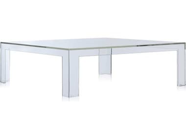 Kartell Outdoor Invisible Transparent Crystal 39'' Wide Resin Square Coffee Table KAO5075B4