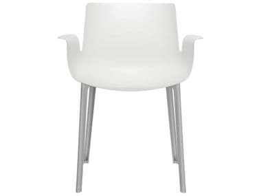 Kartell Outdoor Piuma Opaque White Resin Dining Arm Chair KAO580203