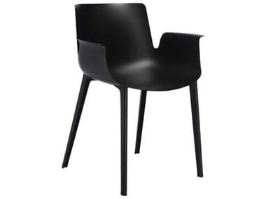 Kartell Outdoor Piuma Opaque Black Resin Dining Arm Chair KAO580209