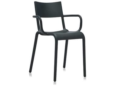 Kartell Outdoor Generic Black Resin Dining Arm Chair KAO581409