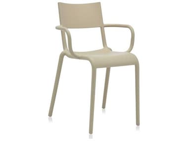 Kartell Outdoor Generic Dove Grey Resin Dining Arm Chair KAO5814AR