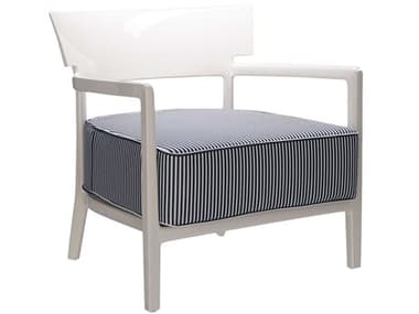 Kartell Outdoor Cara Ivory / Blue Resin Cushion Lounge Chair KAO58441L