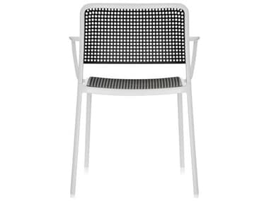 Kartell Outdoor Audrey White & Black Aluminum Dining Arm Chair (Set of 2) KAO5876B2