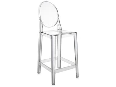 Kartell Outdoor One More Opaque Crystal Resin Counter Stool KAO5890B4