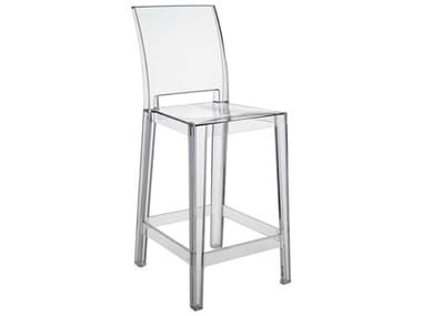 Kartell Outdoor One More Opaque Crystal Resin Counter Stool KAO5895B4