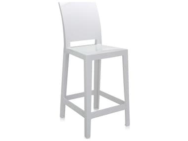 Kartell Outdoor One More Opaque White Resin Counter Stool KAO5895E5