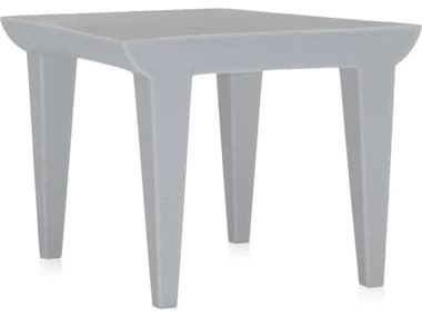 Kartell Outdoor Bubble Club Light Gray Resin 20'' Wide Square Side Table KAO608061