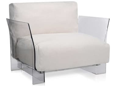Kartell Outdoor Pop Transparent / Sunbrella Fabric White Lounge Chair KAO704120
