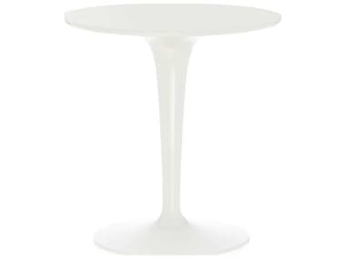 Kartell Outdoor Tip Top Mat Glossy White Wood Round Bistro Table KAO860003