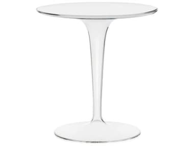Kartell Outdoor Tip Top Transparent Crystal Resin Round Bistro Table KAO8600B4