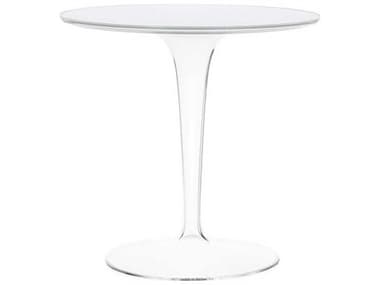 Kartell Outdoor Tip Top Glossy White Resin 19'' Round End Table KAO8600E5