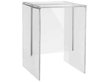 Kartell Outdoor Max-beam Transparent Crystal 13''L x 10'' Resin Rectangular End Table KAO9900B4