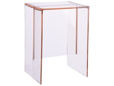 Kartell Outdoor Max-beam Transparent Nude 13''L x 10'' Wide Resin Rectangular End Table KAO9900RO