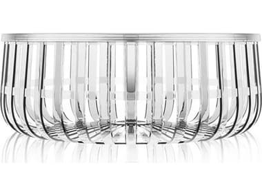 Kartell Outdoor Panier Crystal Transparent 14'' Round Storage Coffee Table KAOG8860B4