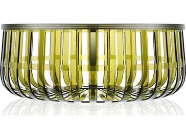 Kartell Outdoor Panier Green Transparent 24'' Round Storage Coffee Table KAOG8860X5
