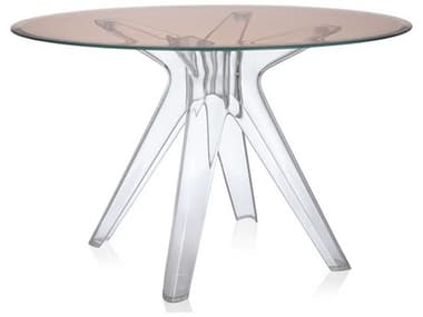 Kartell Sir Gio 47" Round Plastic Pink Transparent Dining Table KAR327512