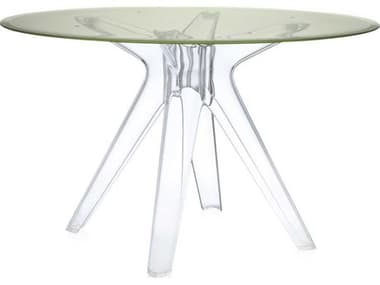 Kartell Sir Gio 47" Round Plastic Yellow Transparent Dining Table KAR327514