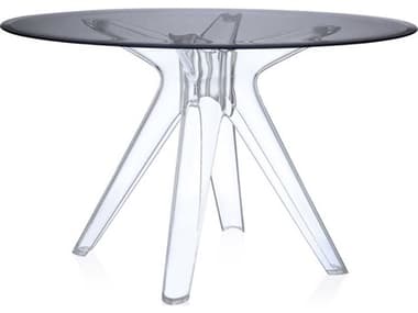 Kartell Sir Gio 47" Round Plastic Smoke Transparent Dining Table KAR327516