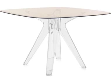 Kartell Sir Gio 47" Square Plastic Bronze Transparent Dining Table KAR327613