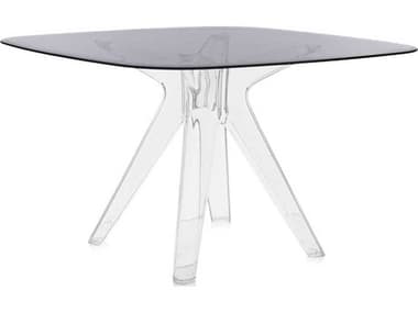 Kartell Sir Gio 47" Square Plastic Smoke Transparent Dining Table KAR327616