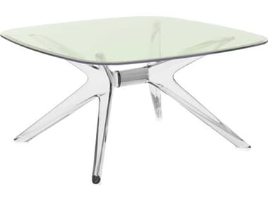 Kartell Blast 31" Square Green Crystal Chrome Coffee Table KAR4095C5
